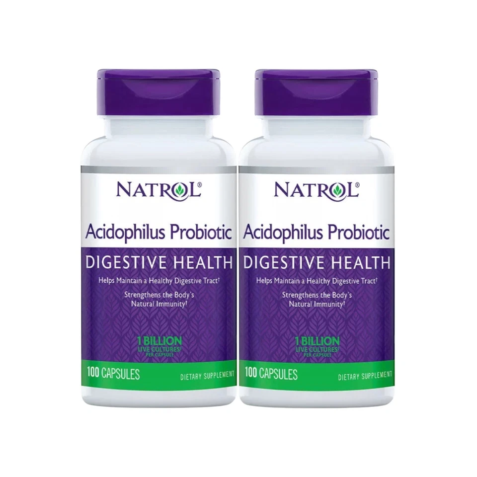 Natrol Acidophilus Probiotic Digestive Health 100 Capsules Multi-Pack Options - Image 2 of 2