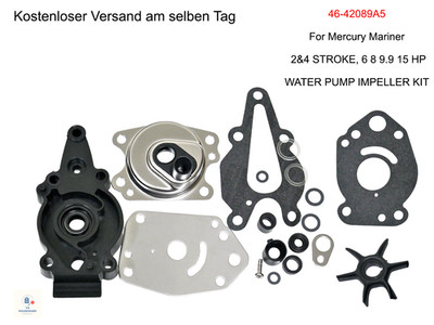 46-42089A5 Für Mercury Mariner WASSERPUMPE LAUFRAD KIT 2 & 4 HUB 6-15 HP
