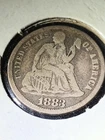 1883 No Mint Mark Seated Liberty Dime (Type 4) Legend on Obverse 90% Silver