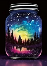 Starry Sky Aurora Lake Diamond Art Kit For Adults 5D DIY Full Drill Decor