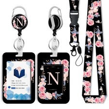 Badge Holder with Retractable Reel and Breakaway Lanyard N  Durable Wear-Res...
