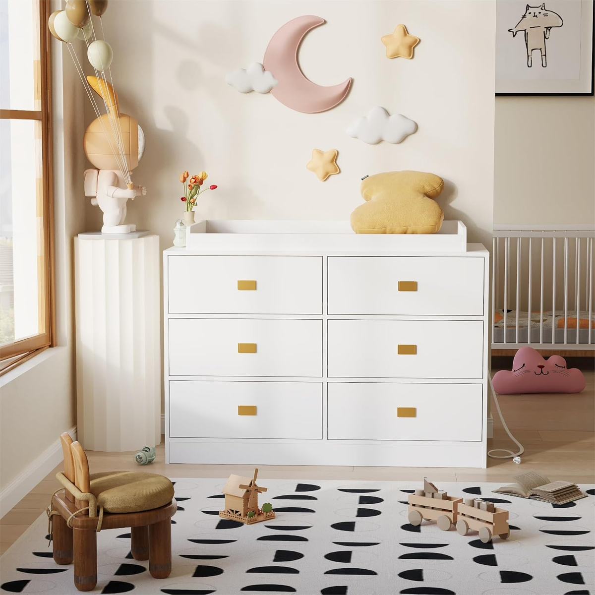 slim fit dress slacks The Milan Dresser | Modern Nursery Dresser: 6 Drawers main image 0