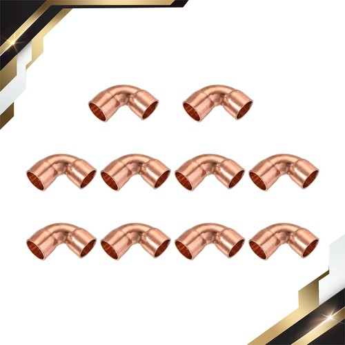 10 x 90 Degrees Elbow Copper Pipe Fitting Short Turn Welding Connection 3/8" ID