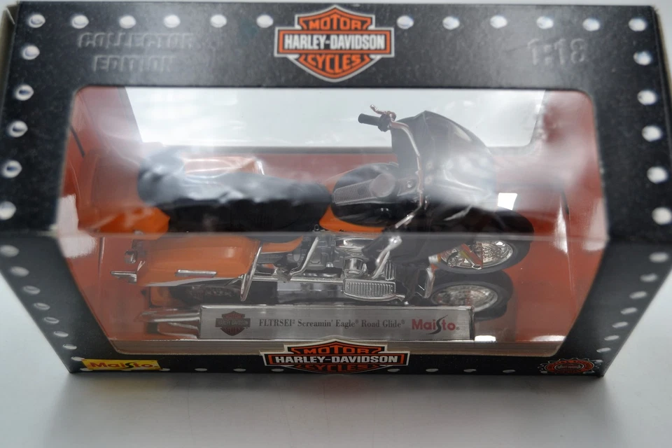 DIE CAST 1/18 " HARLEY DAVIDSON SEREAMIN EAGLE ROAD GLIDE " MAISTO - Immagine 2 di 2