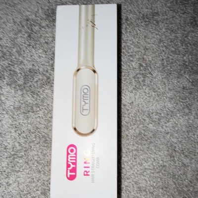 TYMO RING Ceramic Heated Straightening Brush 410°F 1100W White/Pink HBW02