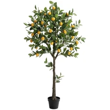 5ft Tall Artificial Lemon Tree with Fake Lemons Floor Plants Artificial for D...