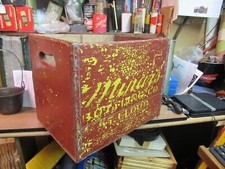 Vintage MINAR'S BOTTLLNG Wooden Wood Delivery Box Crate bottle carrier shipping