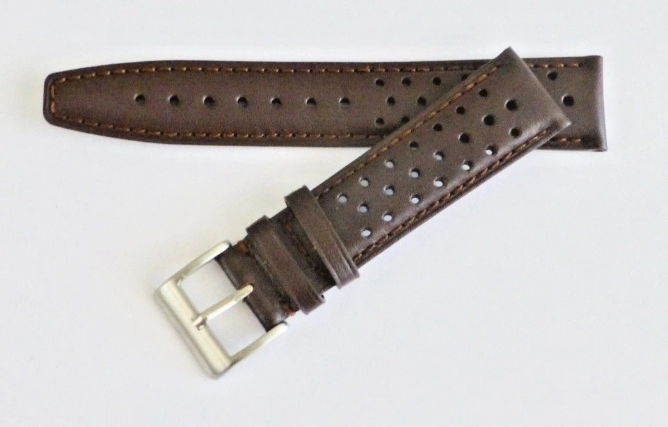 Correa de reloj deportivo de cuero con costuras rojas negras de 20 mm para TISSOT Foto 3 de 4