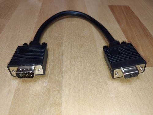 3DFX Voodoo 1 & 2 Pass-Through Cable / 12 Inches / Male To Female 15-Pin VGA - Picture 1 of 10