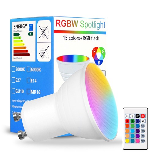 RGB E14/E26/E27 GU10 MR16 LED Light Bulbs Dimmable Remote Control Spotlight Bulb - Picture 26 of 28