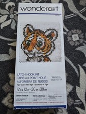 Wonderart Latch Hook Kit 12 x 12" Baby Tiger Cub Canvas Hook 426183 Beginner NEW