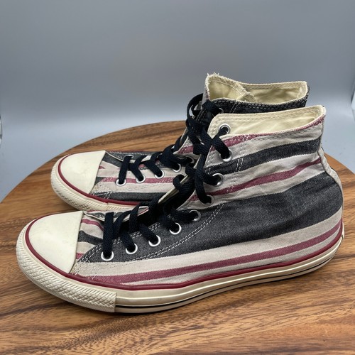 Zapatos Converse Chuck Taylor All Star para hombre 10 tops altos a rayas negros/gorrosella - Imagen 3 de 8