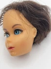 Vintage Barbie Doll Head Only Mod 1960s  Brunette Ooak Repair Rooted Lashes