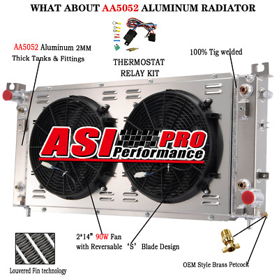3-Row Radiator+Shroud Fan For 14-20 Chevy Silverado 1500 GMC Sierra 5.3 6.0 6.2L