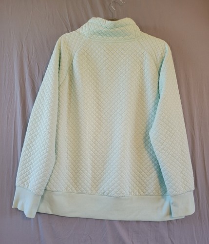 GREEN TEA Women's Size XXL Sweatshirt Pullov Quilted Cowl Neck Pocket Mint Green - 第 5/10 張圖片