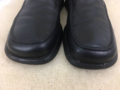 Ecco Loafer Shoes Black Leather Slip-ons Latex Sole Mens US  display picture 3