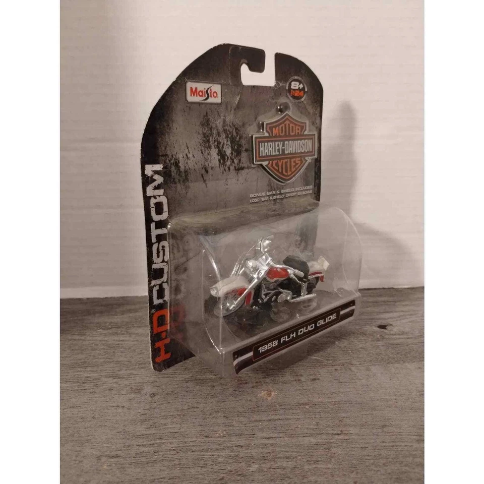 Harley Davidson Maisto 1958 FLH Duo Glide modelo fundido a presión 1:24 Foto 4 de 4