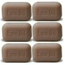 6 Pack Emu Oil Soap Bar Skin Cleaning Agent Vegan Animal Cruelty Free