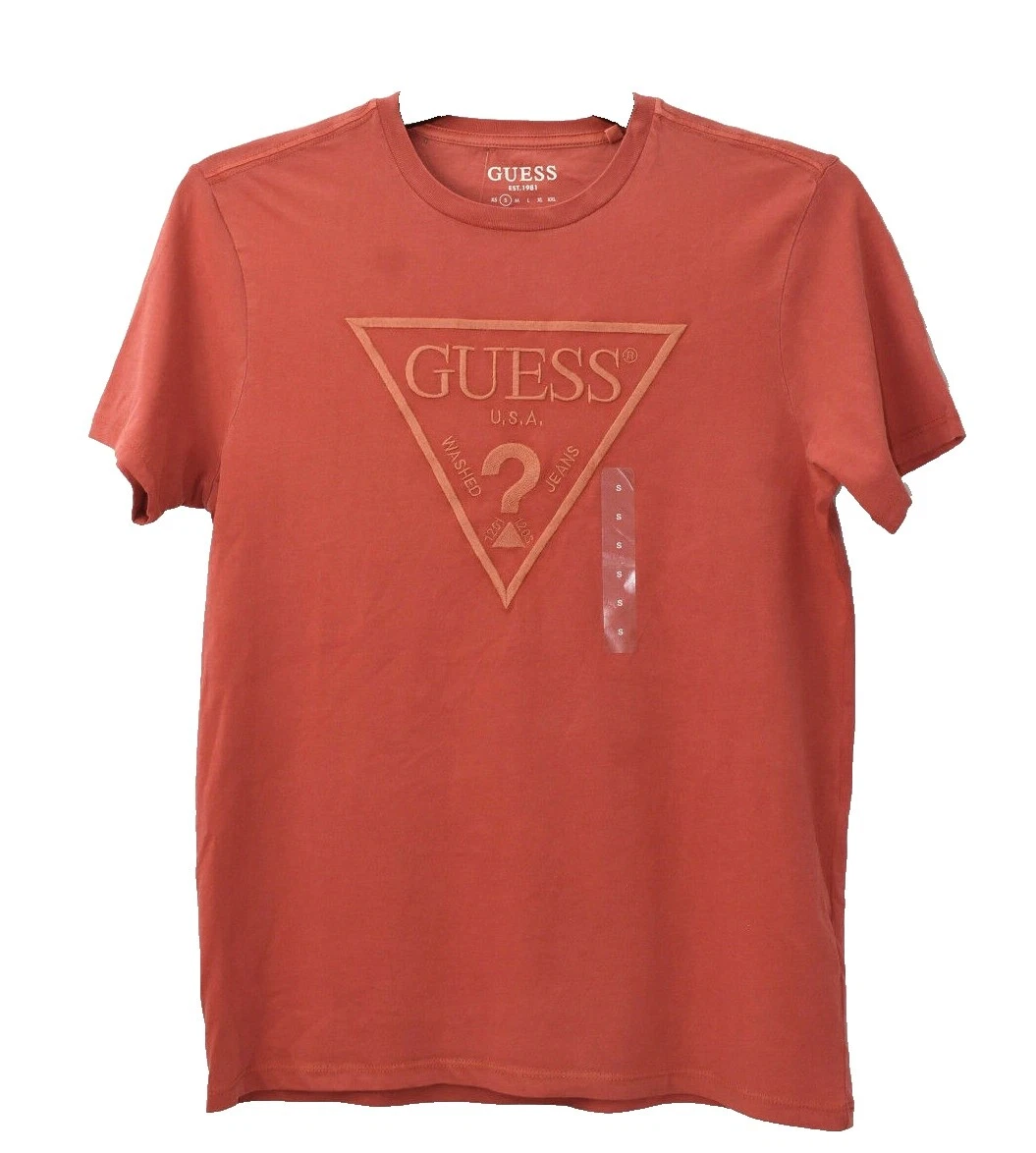 GUESS Size S Solid Regular Size T-Shirts for Men