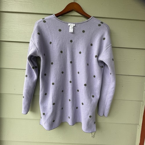 J.Jill sweater Womens S Reversible Green/purple Pokedot Drop Shoulder Comfy - Picture 8 of 15