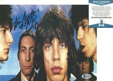 CHARLIE WATTS THE ROLLING STONES DRUMMER SIGNED 8x10 PHOTO BECKETT COA DRUM BAND