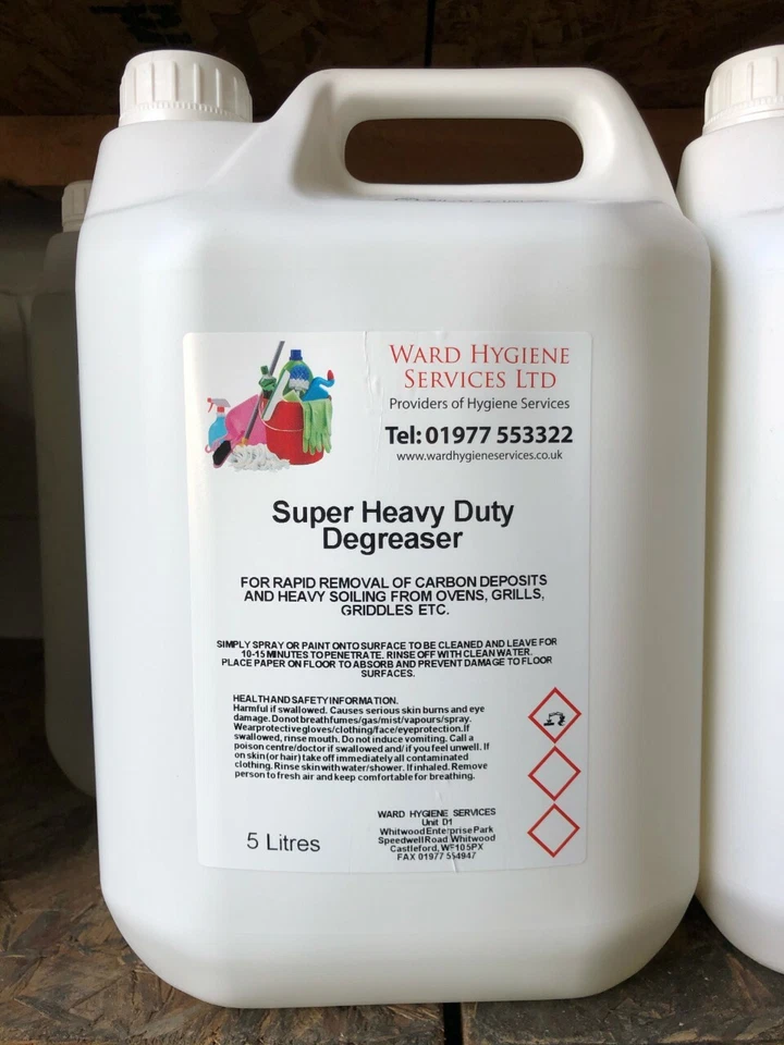 WARD HYGIENE SERVICES LTD 2 x 5 Litre Super Heavy Duty Degreaser Bulk Fill Industrial Restaurant Joblot
