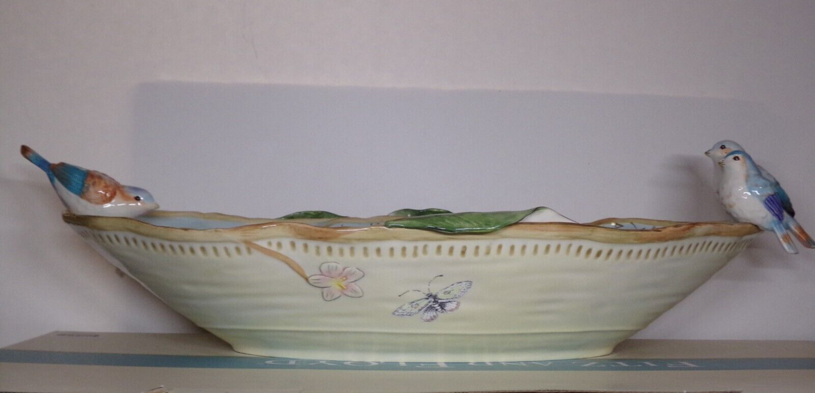 FITZ & FLOYD Toulouse Blue Centerpiece Bowl New In Box eBay
