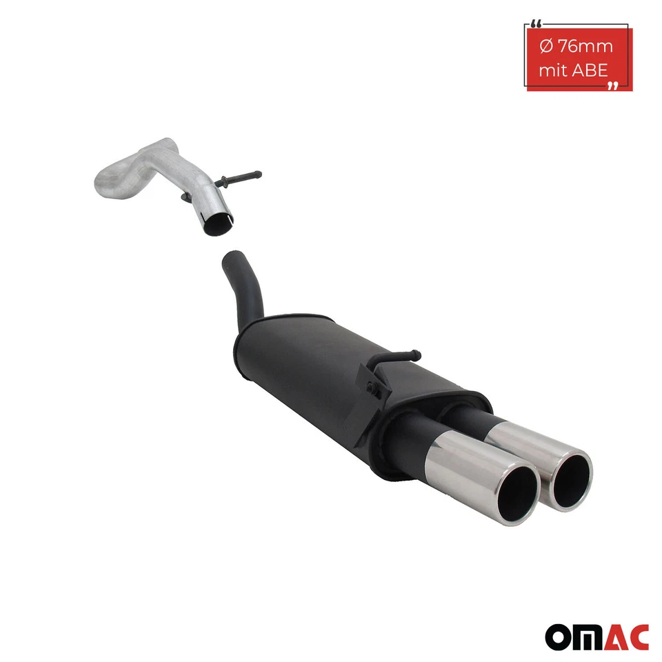 Novus Sportauspuff für Audi A3 Seat Leon VW Golf 4 VW New Beetle 2x76mm mit ABE - Bild 2 von 4