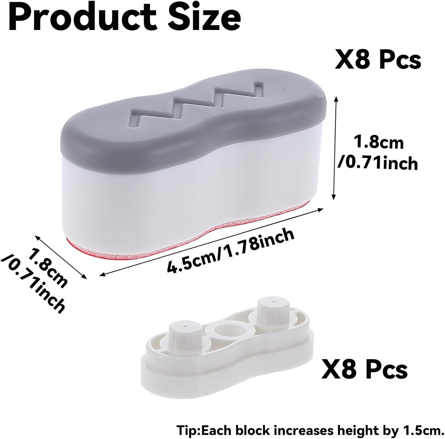 8Pcs Bidet Height-Increasing Pads Toilet Seat Risers Toilet Lid Rubber Bumpers w