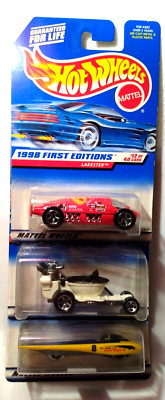 (Lot of 3) Hot Wheels 1998 f.e.'s LAKESTER - HOT SEAT - SOLAR EAGLE III - MIP