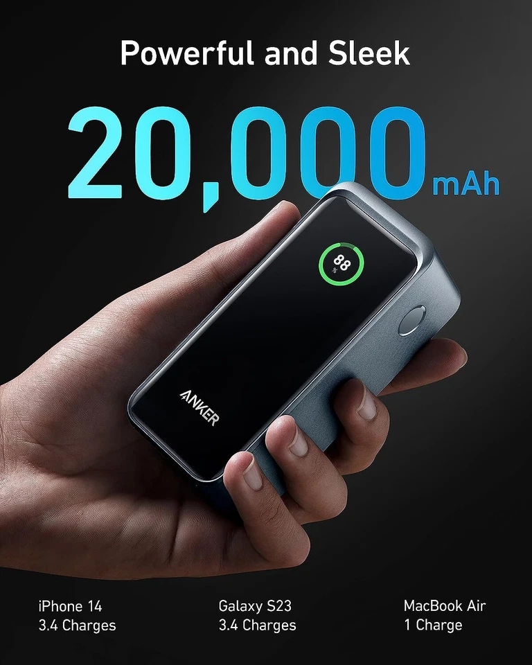 Banco de alimentación Anker Prime 20000 mAh 200 W USB-C cargador portátil paquete de baterías de 3 puertos Foto 4 de 4