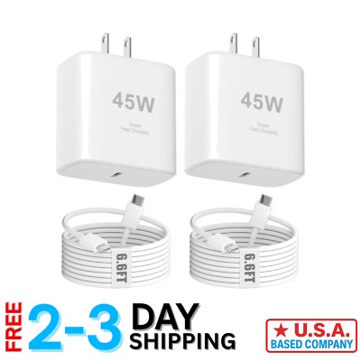 Powerful 45W Fast Charger with 6FT USB-C Cable for iPhone 16/15 & iPad Models