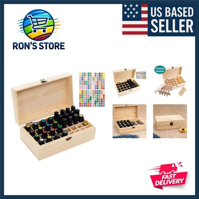 Wooden Portable Essential Oil Storage Box Home Fragrance Carrier Case, Holds ...