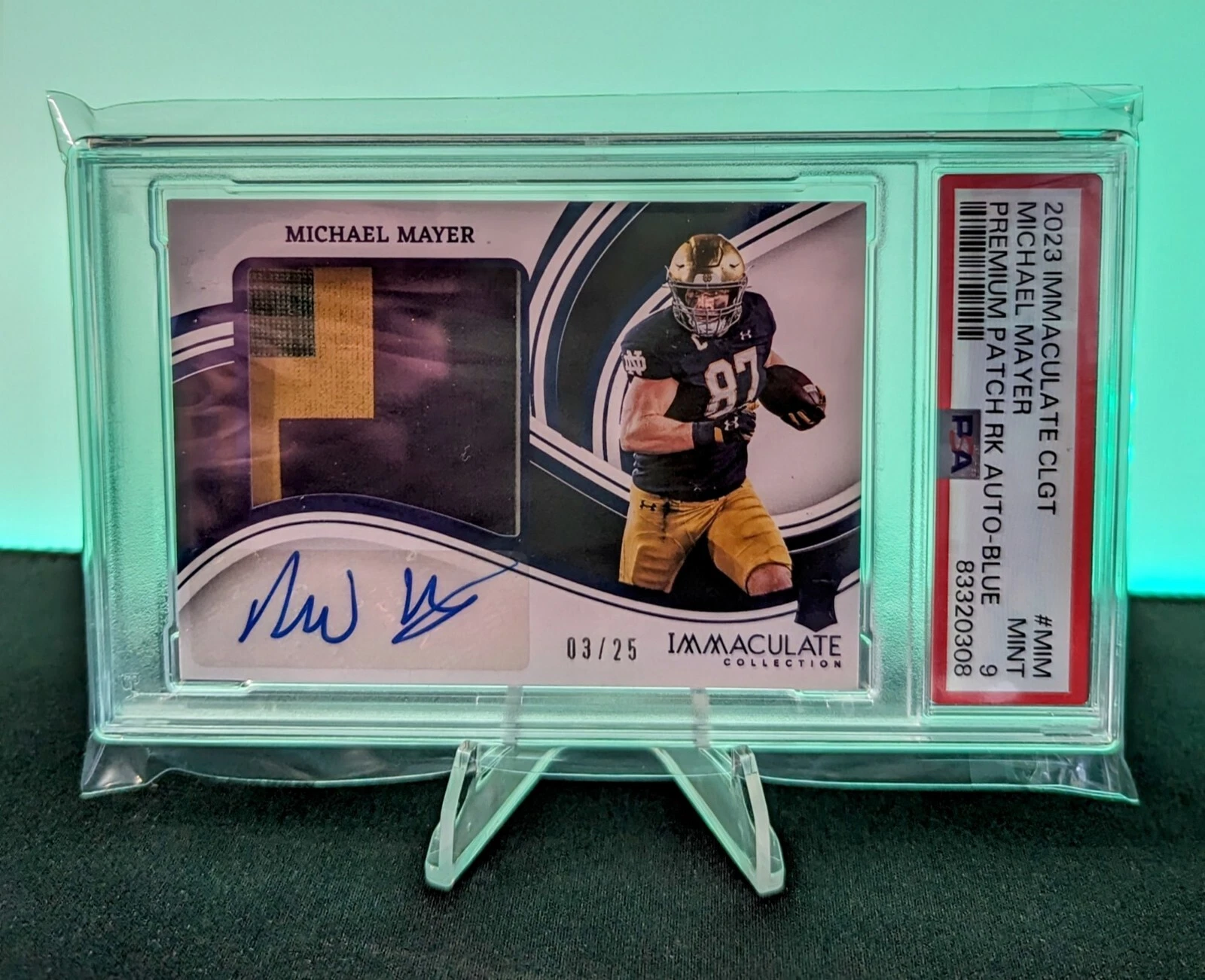 Michael Mayer Panini Immaculate Collection Collegiate Premium Patches Rookie Autographs #MIM Blue