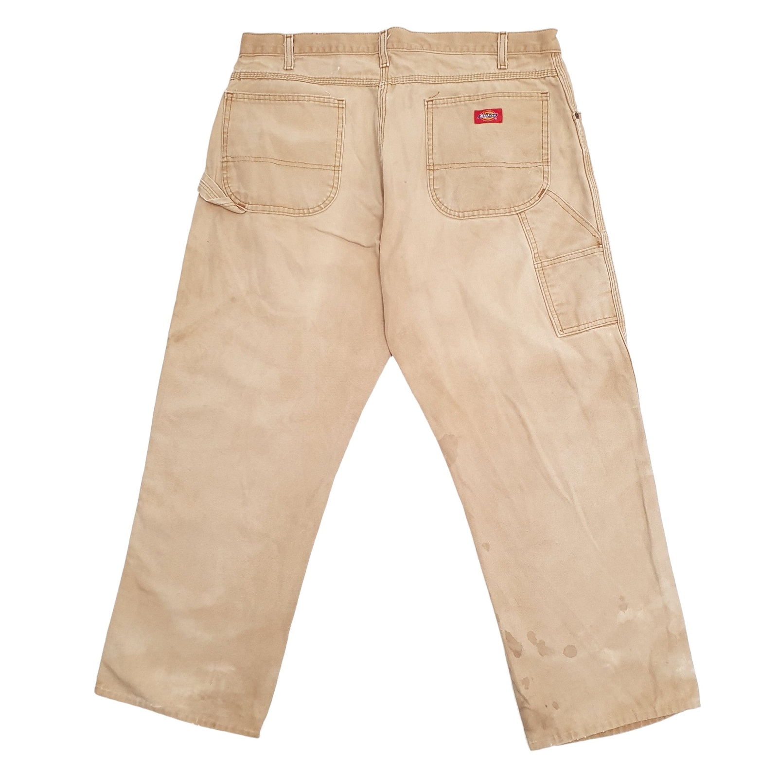 DICKIES Carpenter Workwear Trousers Cotton Brown Mens W38 L28 image 4
