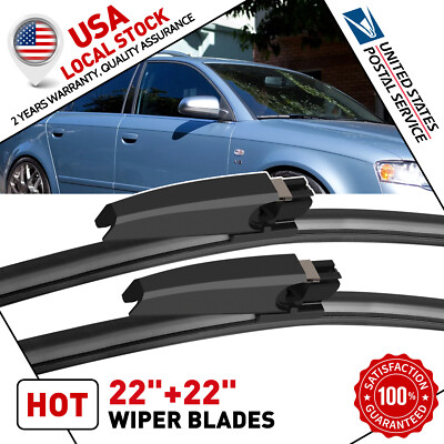 For Audi A4 Saloon (8EC, B7) 2004-08 Front Windscreen 22'' 22'' Flat Wiper Blades