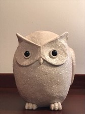White Glitter Ceramic Owl  7 1/2” tall From Jo-Ann Fabrics Holiday Inspirations