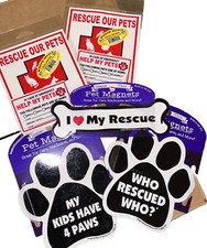 I Love My Rescue Magnets And Rescue Our Pets Window Decals Set