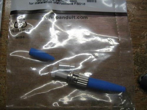 Lot 12 Panduit FSTSABU Simplex ST Singlemode Connector 3mm Jacketed 900um Fiber - Picture 3 of 3
