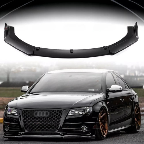 For Audi A4 S4 Rs4 2008-2012 B8 Front Bumper Lip Spoiller Splitter Matte Black