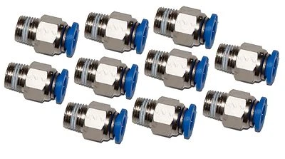 LIBERTY PNEUMATIC Tube fitting Male connector push to connect, 1/4" Tube x 1/8" NPT 10 PCS