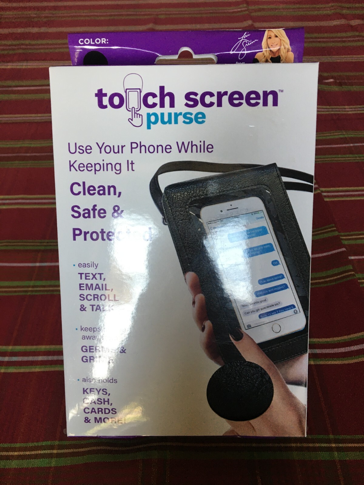 Read-Touch Screen Cell Phone Crossbody Purse, As Seen On Shark Tank - Black