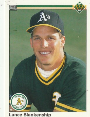 FREE SHIPPING-MINT-1990 Upper Deck Lance Blankenship #687 A'S PLUS BONUS CARDS