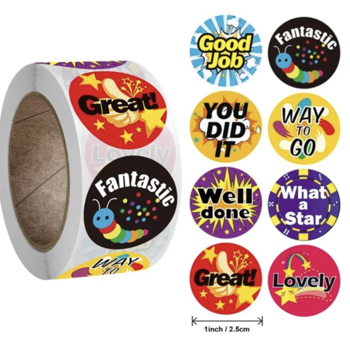 Reward Teacher Merit Stickers 2.5cm 50/100pc Classroom Positive Award Kids Party