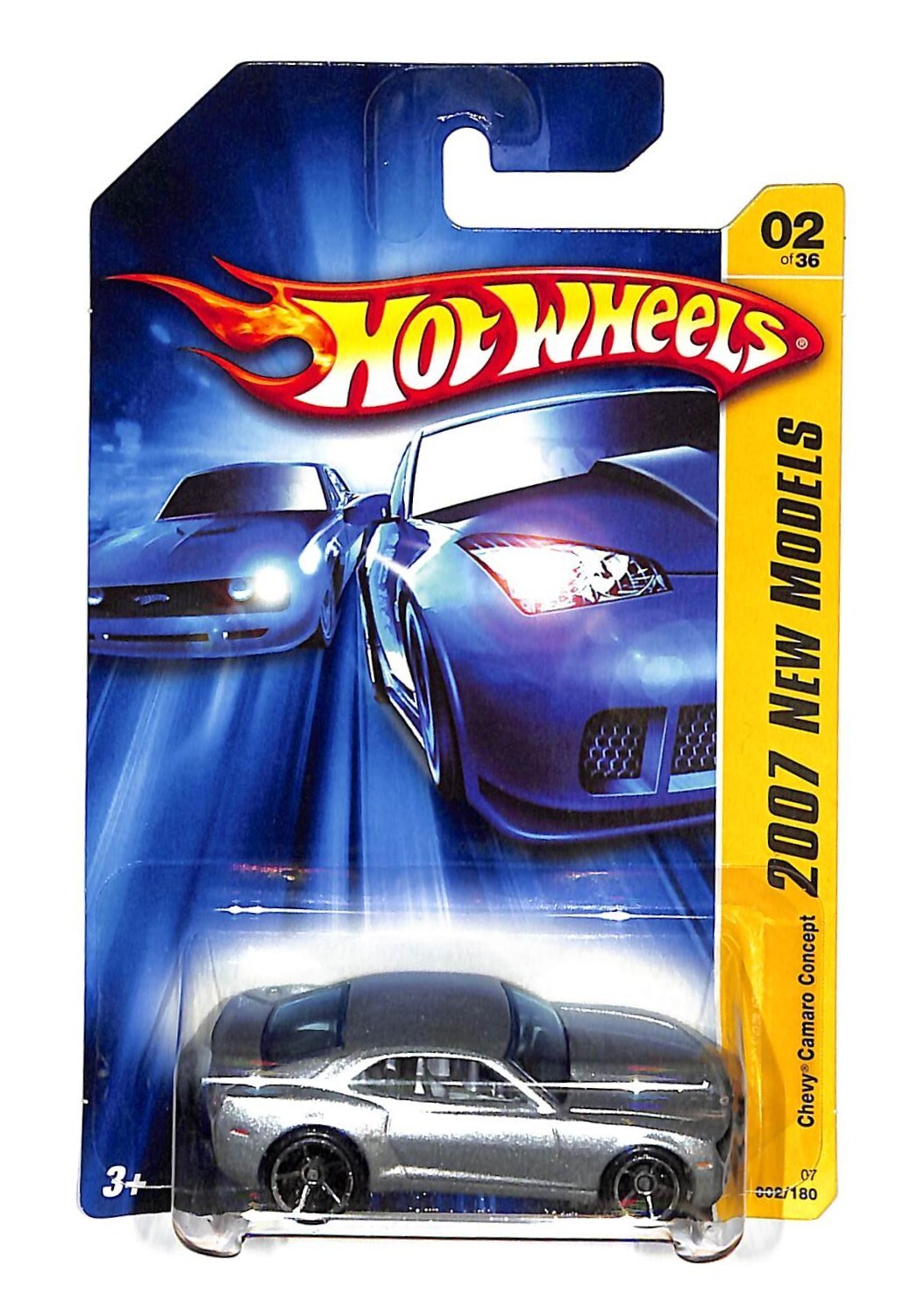 Hot Wheels 2007 New Models #2 Chevy Camaro Concept Silver w/ Chrome Base