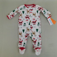 Carter's Just One You Baby Santa Christmas Fleece Footed Pajama 3 Months 3068