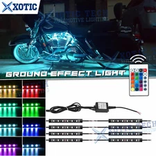 8x RGB LED Motorcycle Ground Effect Neon Glow Light Strips For Harley Davidson