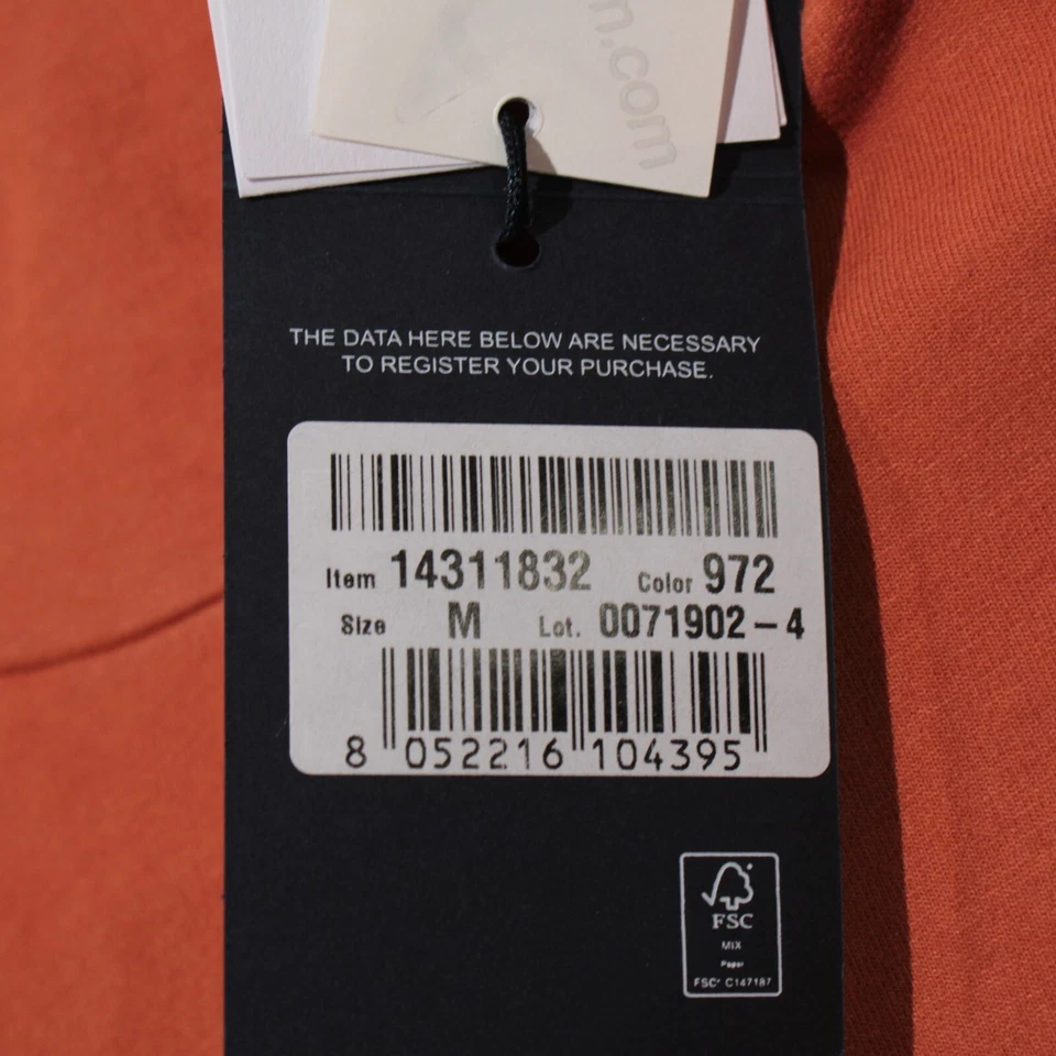 Paul & Shark NWT Pullover Hoodie Sweater Size Medium in Orange Cotton Blend - Image 3 of 4