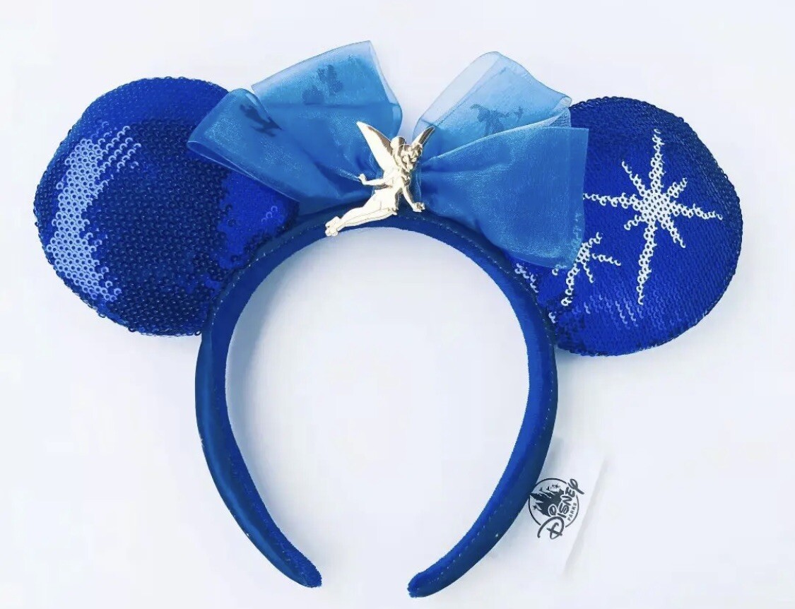 Blue Sequin Tinker Bell Peter Pan Minnie Ears Ear Tinker Bell Disney Blue Peter Pan main image 2