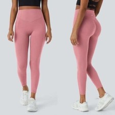 Halara Womens UltraSculpt SoCinched Rose Pink Leggings 7/8 Length Pockets Size M